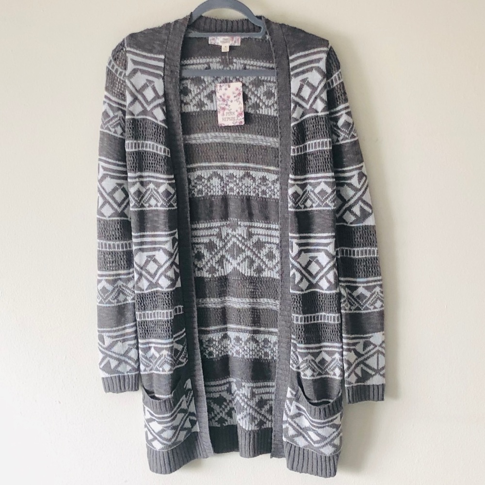 Long White & Grey Cardigan